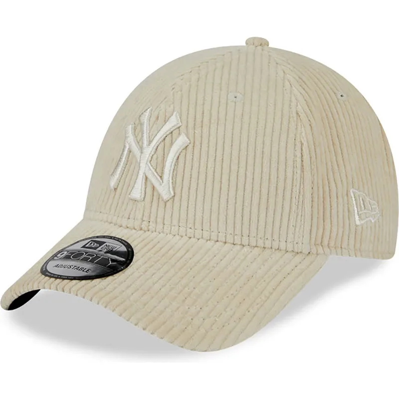 kasketter-buet-beige-justerbar-rem-9forty-wide-cord-fra-new-york-yankees-mlb-af-new-era