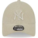 kasketter-buet-beige-justerbar-rem-9forty-wide-cord-fra-new-york-yankees-mlb-af-new-era