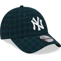 new-era-new-york-yankees-mlb-9forty-justerbar-gron-buet-flannel-kasket
