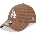 kasketter-buet-brun-justerbar-rem-9forty-flannel-fra-los-angeles-dodgers-mlb-af-new-era