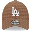 kasketter-buet-brun-justerbar-rem-9forty-flannel-fra-los-angeles-dodgers-mlb-af-new-era
