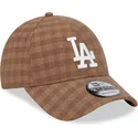 kasketter-buet-brun-justerbar-rem-9forty-flannel-fra-los-angeles-dodgers-mlb-af-new-era