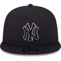 new-era-new-york-yankees-mlb-9fifty-side-patch-script-navybla-snapback-kasket-med-fladt-skygge-og-navyblat-logo