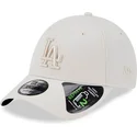 beige-justerbar-buet-kasket-med-beige-logo-9forty-repreve-outline-los-angeles-dodgers-mlb-fra-new-era