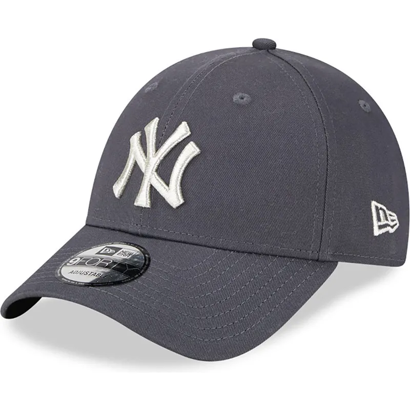 kasketter-buet-gra-justerbar-rem-9forty-metallic-fra-new-york-yankees-mlb-af-new-era kasketter-buet-gra-justerbar-rem-9forty-metallic-fra-new-york-yankees-mlb-af-new-era