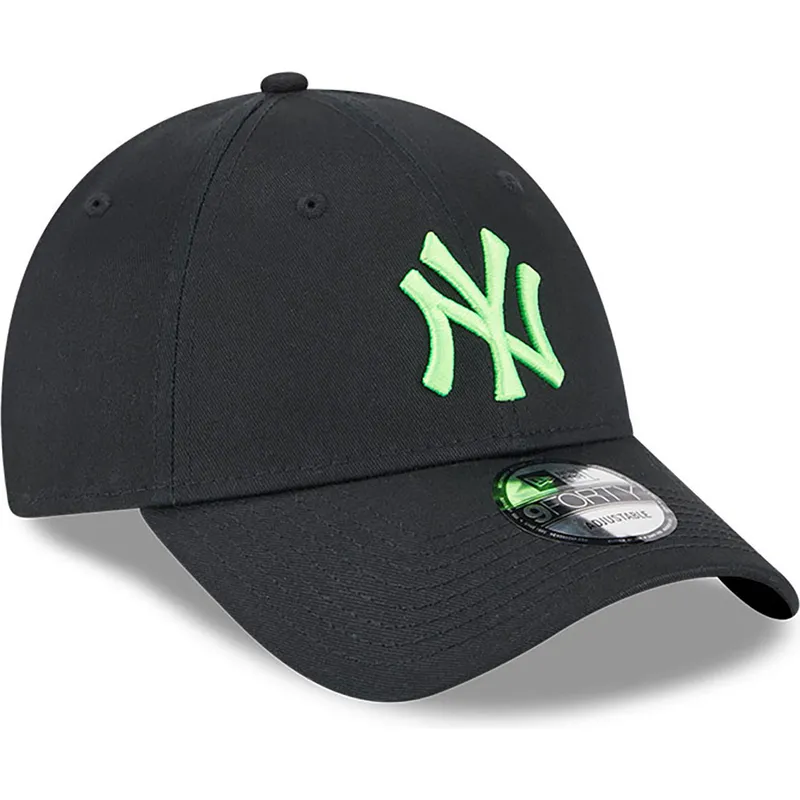 kasketter-buet-sort-justerbar-rem-9forty-neon-fra-new-york-yankees-mlb-af-new-era