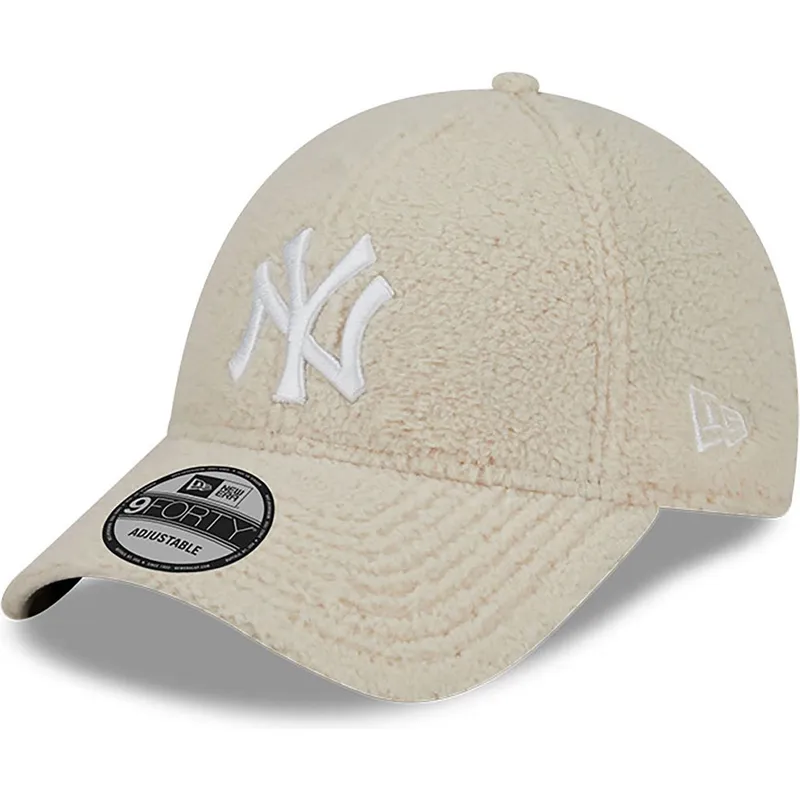 kasketter-buet-beige-justerbar-rem-9forty-teddy-fra-new-york-yankees-mlb-af-new-era