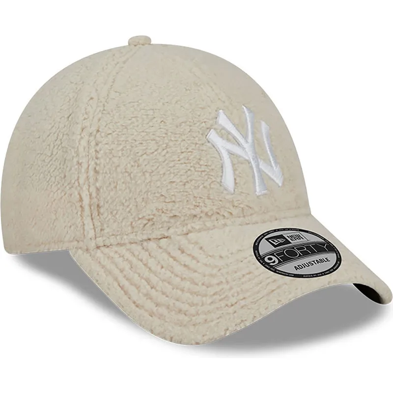 kasketter-buet-beige-justerbar-rem-9forty-teddy-fra-new-york-yankees-mlb-af-new-era