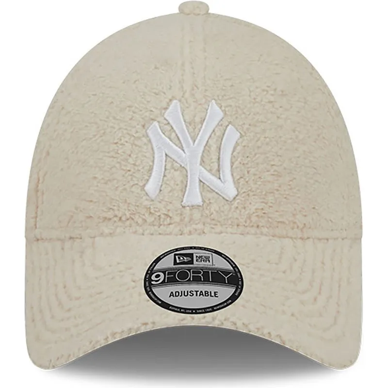kasketter-buet-beige-justerbar-rem-9forty-teddy-fra-new-york-yankees-mlb-af-new-era