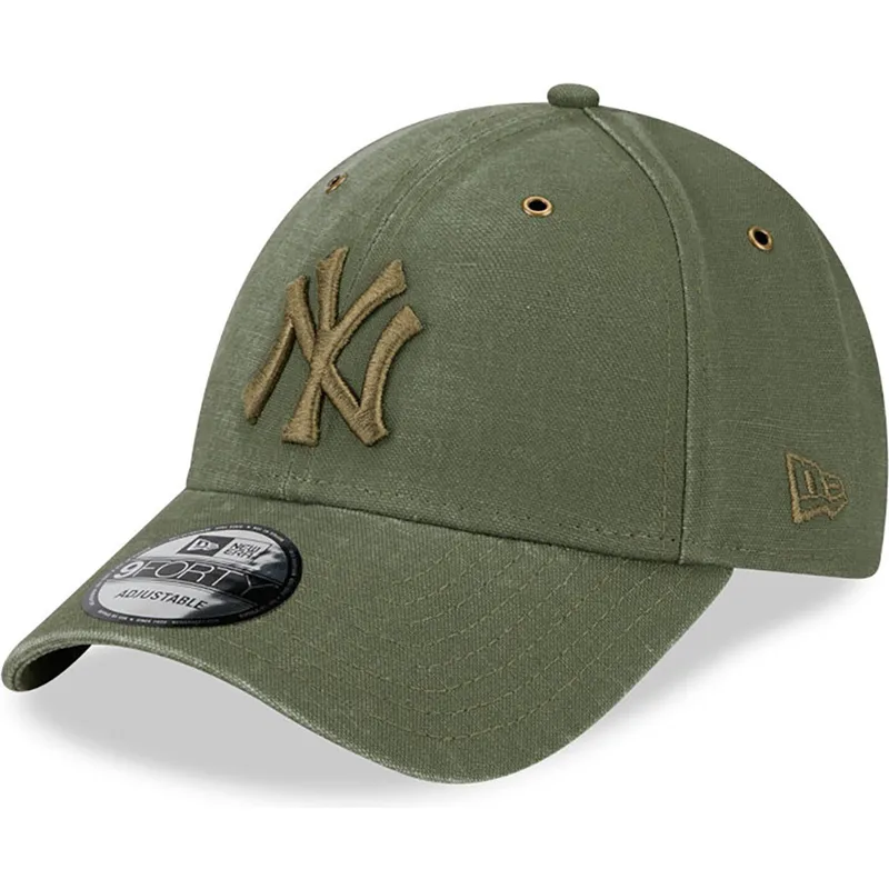 kasketter-buet-gron-justerbar-rem-9forty-washed-canvas-fra-new-york-yankees-mlb-af-new-era