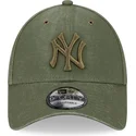 new-york-yankees-mlb-new-era-9forty-vasket-laerred-gron-justerbar-bojet-kasket-med-gront-logo