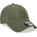 new-york-yankees-mlb-new-era-9forty-vasket-laerred-gron-justerbar-bojet-kasket-med-gront-logo