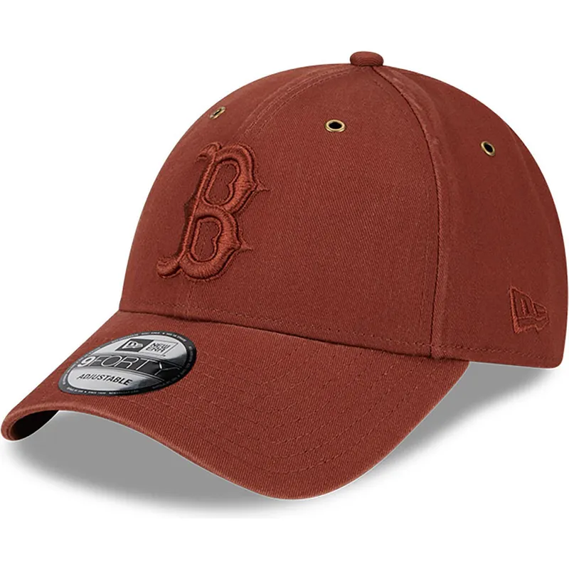 kasketter-buet-brun-justerbar-rem-9forty-washed-canvas-fra-boston-red-sox-mlb-af-new-era