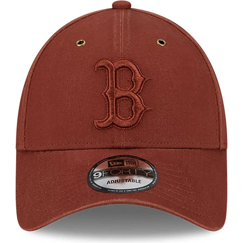 kasketter-buet-brun-justerbar-rem-9forty-washed-canvas-fra-boston-red-sox-mlb-af-new-era