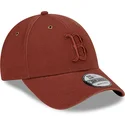 boston-red-sox-mlb-new-era-brun-justerbar-buet-kasket-med-brunt-logo-9forty-washed-canvas