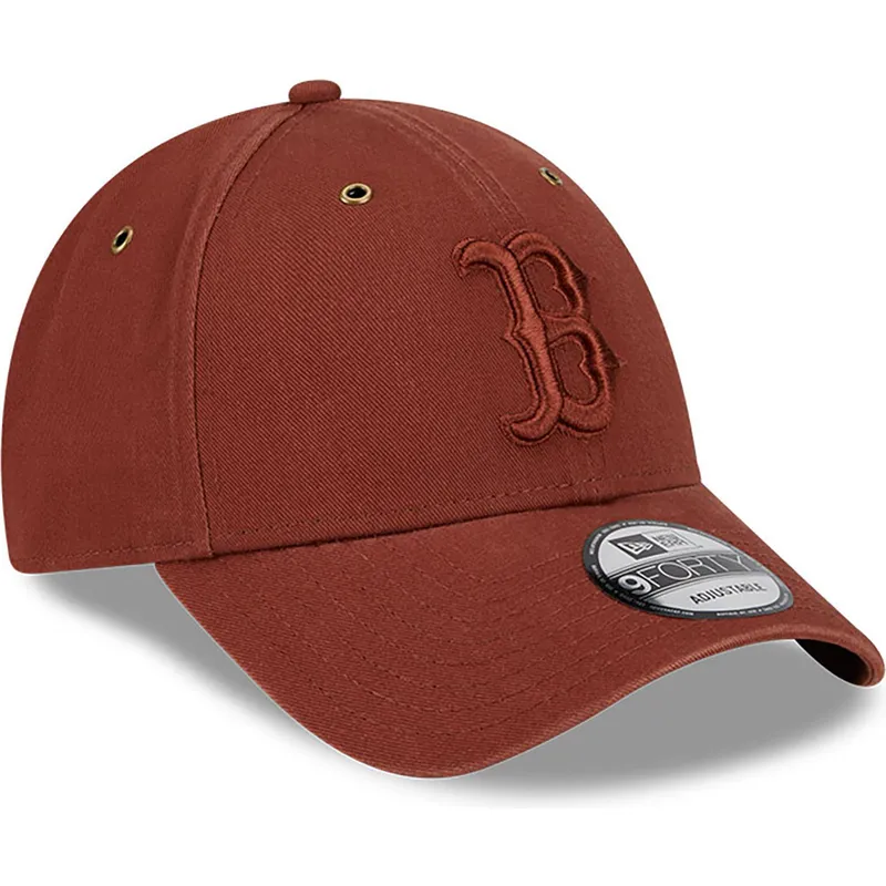 kasketter-buet-brun-justerbar-rem-9forty-washed-canvas-fra-boston-red-sox-mlb-af-new-era