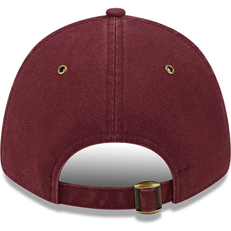 kasketter-buet-rod-justerbar-rem-granate-granate-9forty-washed-canvas-fra-los-angeles-dodgers-mlb-af-new-era