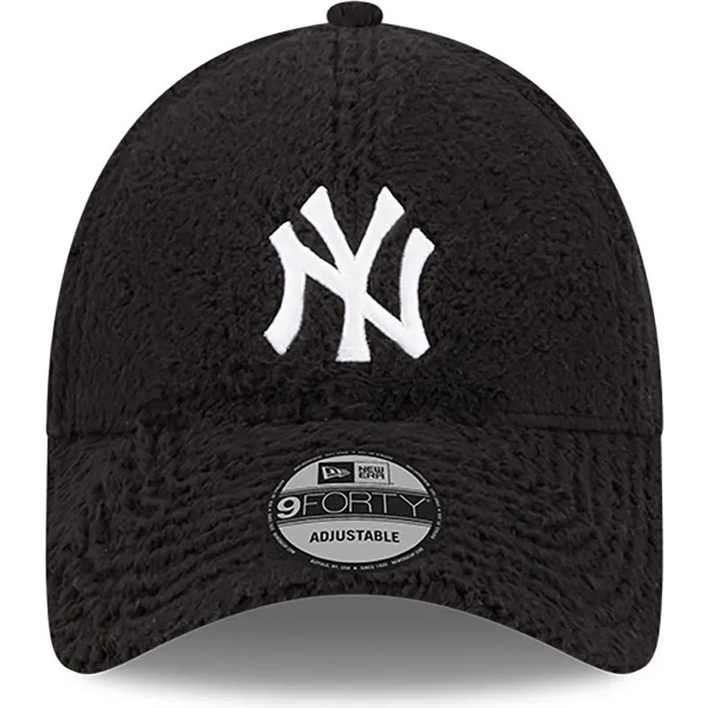 sort-justerbar-curved-9forty-teddy-kasket-fra-new-york-yankees-mlb-fra-new-era