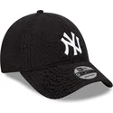 sort-justerbar-curved-9forty-teddy-kasket-fra-new-york-yankees-mlb-fra-new-era
