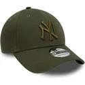 gron-justerbar-curved-kasket-med-gront-logo-39thirty-league-essential-fra-new-york-yankees-mlb-fra-new-era