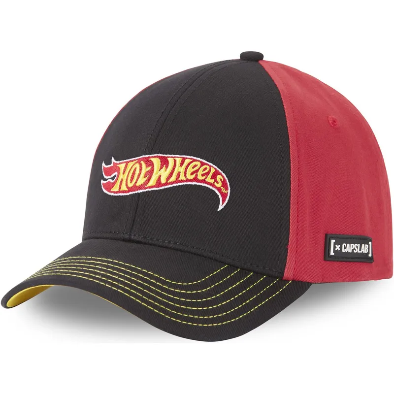 sort-og-rod-curved-snapback-kasket-htw1-lo2-hot-wheels-fra-capslab