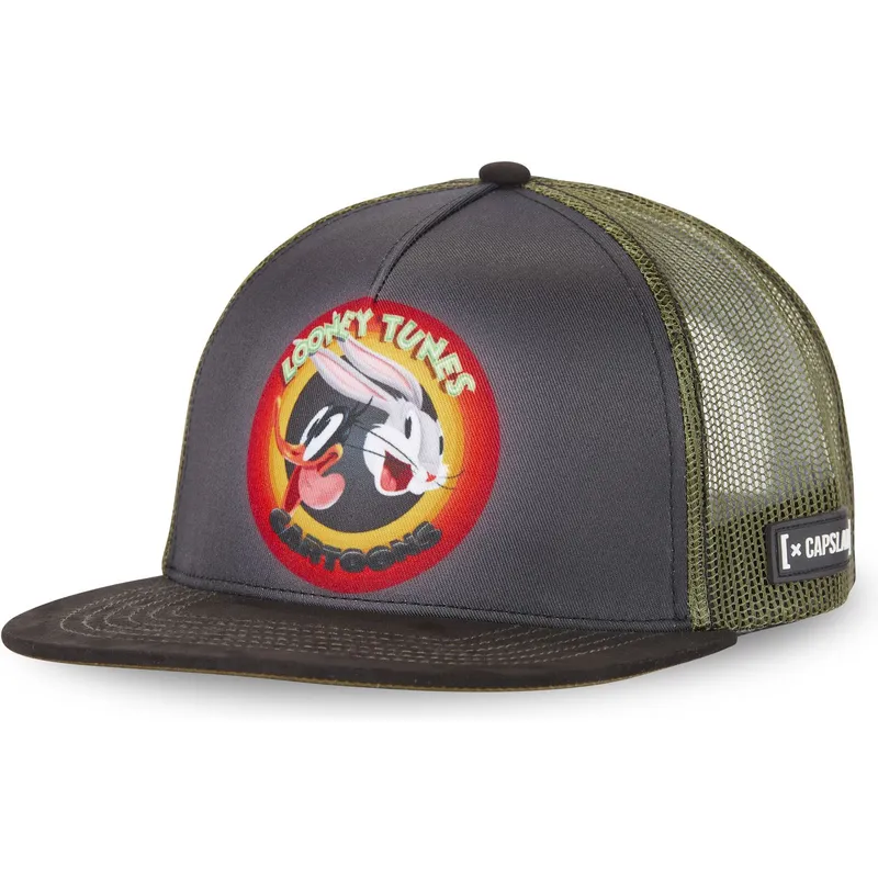 kasketter-flad-gra-snapback-bugs-bunny-og-anders-and-looney-tunes-af-capslab kasketter-flad-gra-snapback-bugs-bunny-og-anders-and-looney-tunes-af-capslab