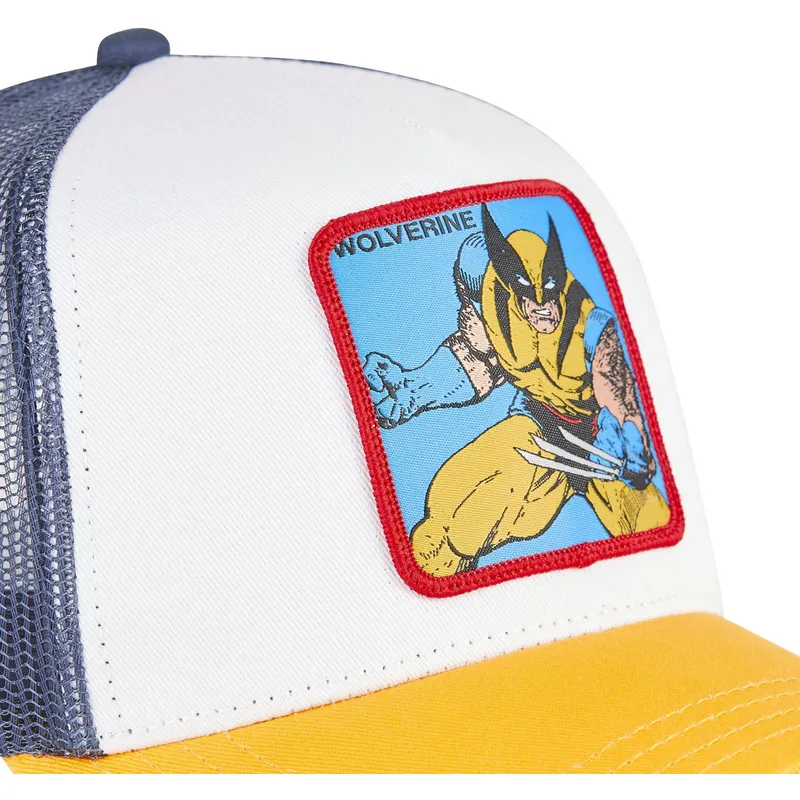 capslab-wolverine-wol-marvel-comics-hvid-bla-og-gul-trucker-kasket