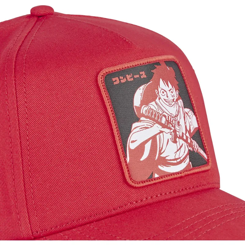 kasketter-buet-rod-snapback-monkey-d-luffy-one-piece-af-capslab kasketter-buet-rod-snapback-monkey-d-luffy-one-piece-af-capslab