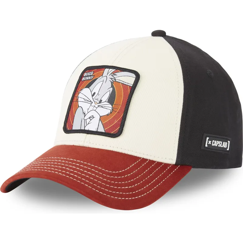 kasketter-buet-beige-snapback-bugs-bunny-looney-tunes-af-capslab