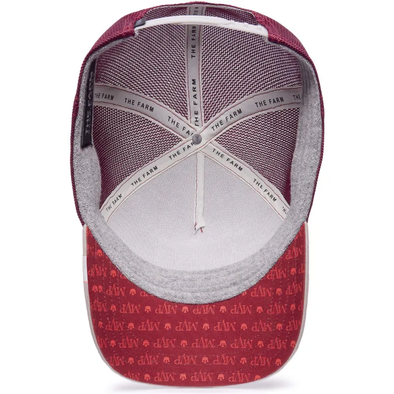 hvid-og-bordeaux-trucker-kasket-ulv-lone-wolf-mv-howler-the-farm-mvp-fra-goorin-bros