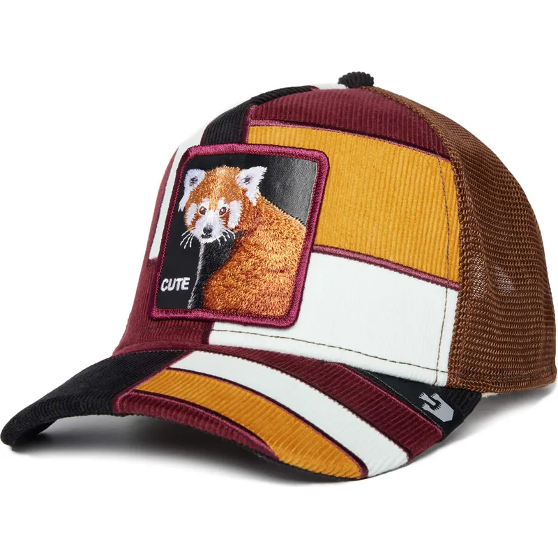 trucker-kasket-multifarvet-panda-rod-cute-dorbz-the-farm-patchwork-fra-goorin-bros