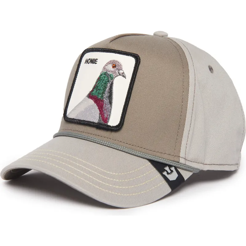 gra-buet-snapback-kasket-med-due-homie-pigeon-100-the-farm-all-over-canvas-fra-goorin-bros
