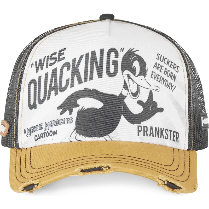 hvid-sort-og-gul-trucker-kasket-daffy-duck-loo8-duc1-looney-tunes-fra-capslab