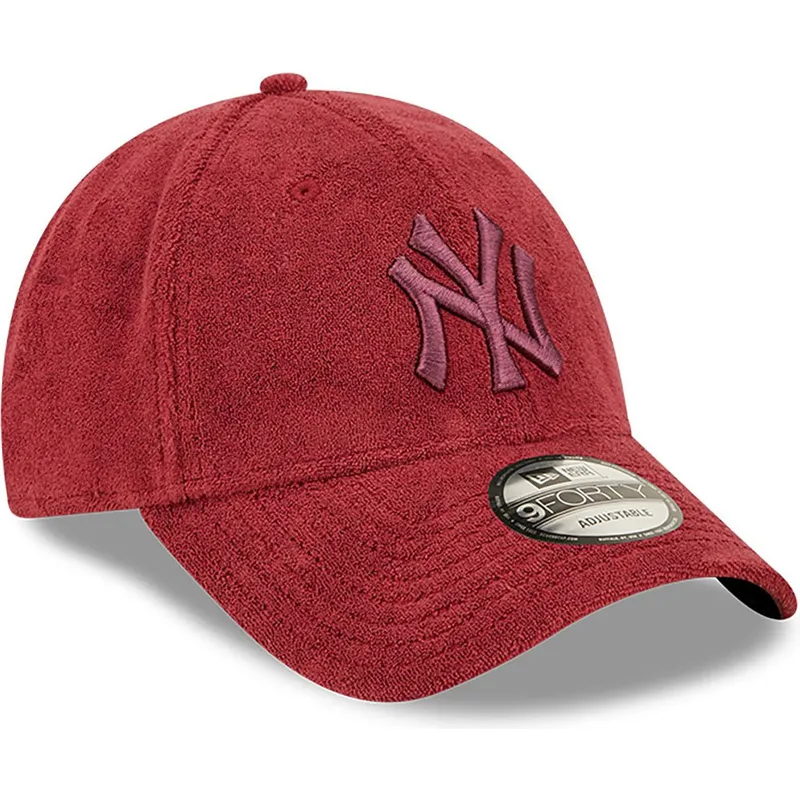 kasketter-buet-rod-justerbar-rem-9forty-towelling-fra-new-york-yankees-mlb-af-new-era
