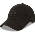 sort-justerbar-buet-kasket-med-sort-logo-9forty-towelling-fra-los-angeles-dodgers-mlb-fra-new-era