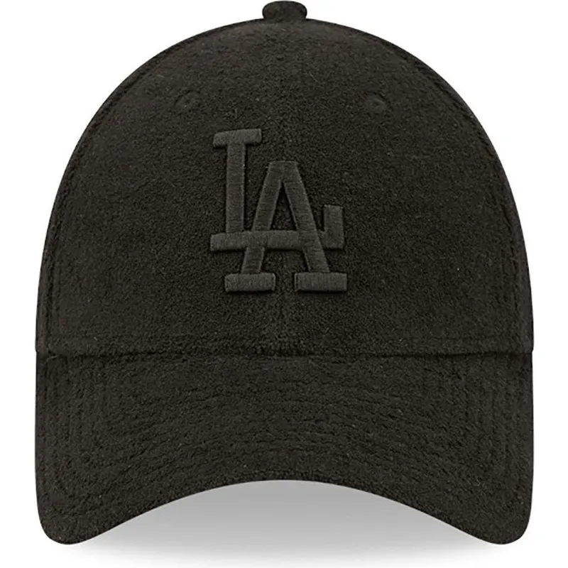 sort-justerbar-buet-kasket-med-sort-logo-9forty-towelling-fra-los-angeles-dodgers-mlb-fra-new-era