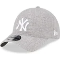kasketter-buet-gra-justerbar-rem-9twenty-herringbone-fra-new-york-yankees-mlb-af-new-era