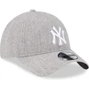 kasketter-buet-gra-justerbar-rem-9twenty-herringbone-fra-new-york-yankees-mlb-af-new-era