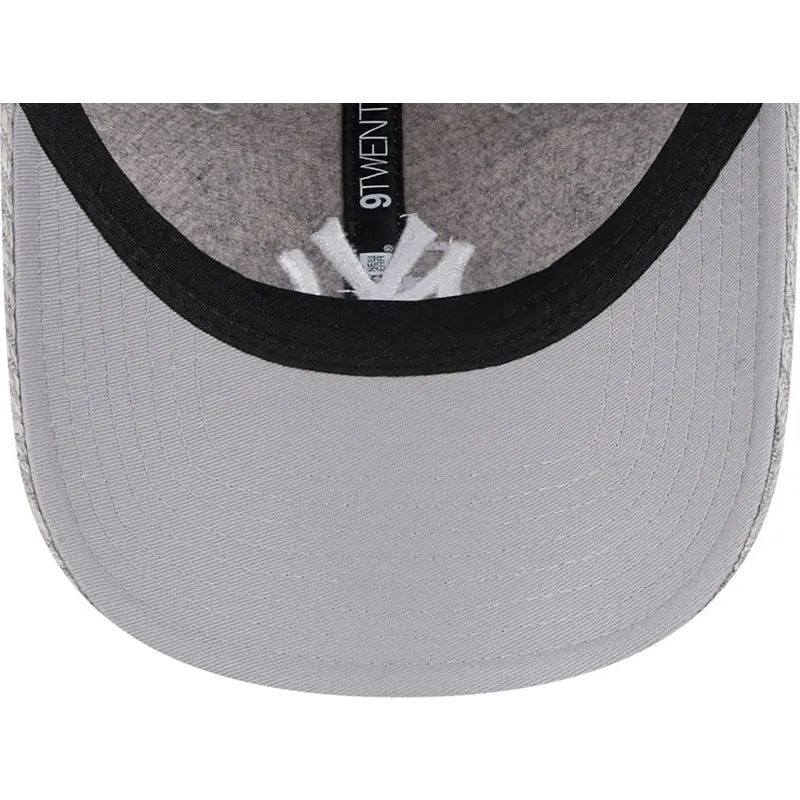 kasketter-buet-gra-justerbar-rem-9twenty-herringbone-fra-new-york-yankees-mlb-af-new-era