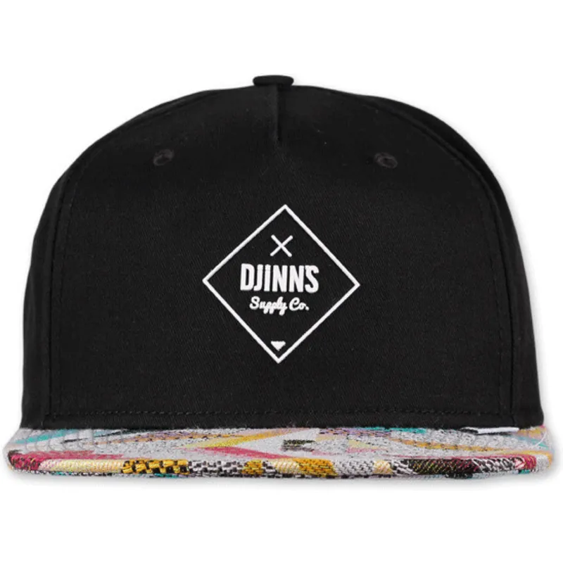 flad-sort-snapback-kasket-rubber-aztek-fra-djinns