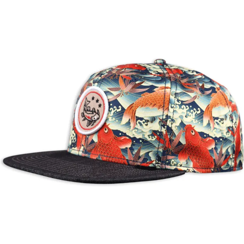 rod-flad-snapback-kasket-koi-linen-fra-djinns