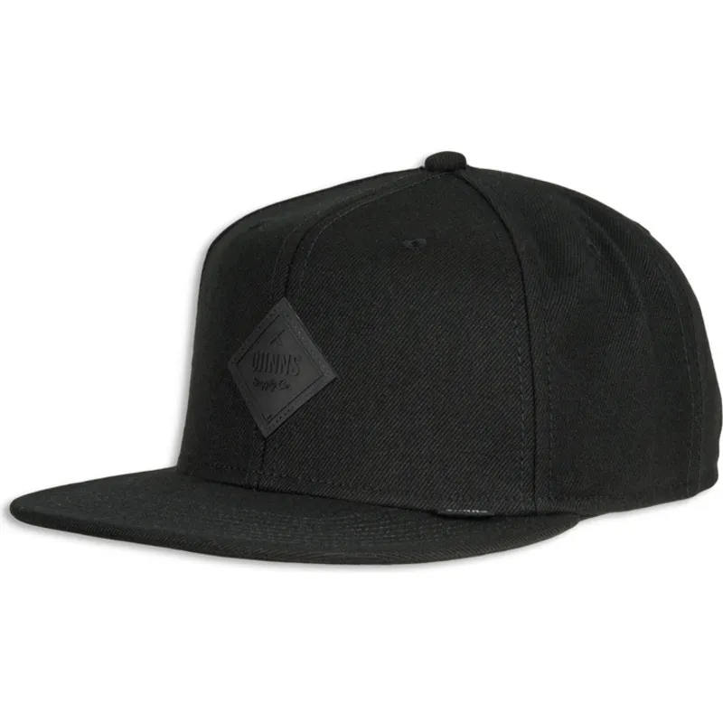 flad-sort-snapback-kasket-monochrome-fra-djinns