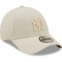 buet-beige-snapback-kasket-med-beige-logo-9forty-tonal-repreve-fra-new-york-yankees-mlb-fra-new-era