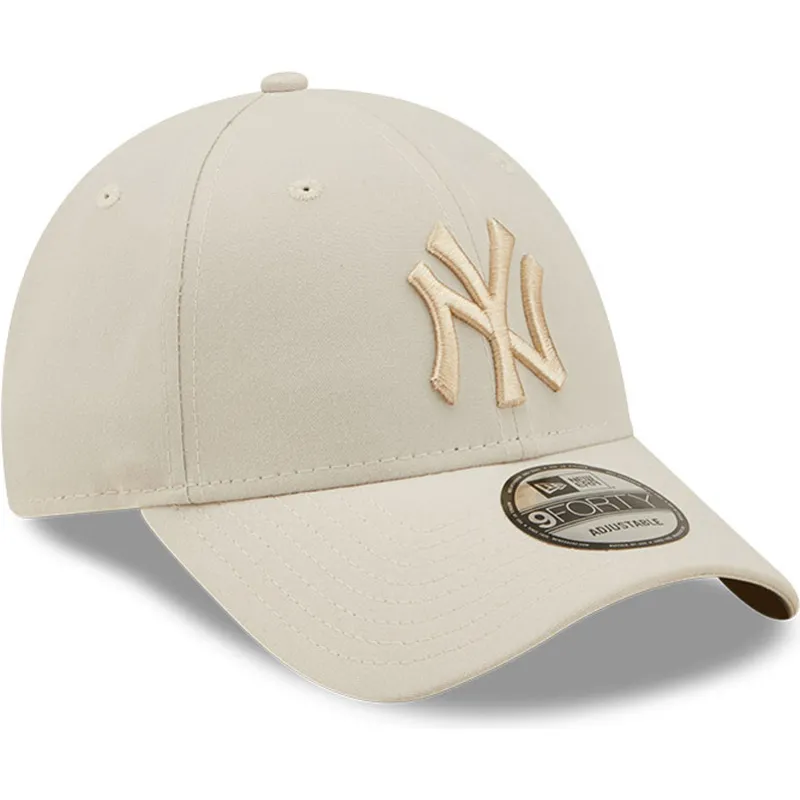 buet-beige-snapback-kasket-med-beige-logo-9forty-tonal-repreve-fra-new-york-yankees-mlb-fra-new-era