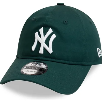 Mørkegrøn justerbar curved kasket 9TWENTY League Essential fra New York Yankees MLB fra New Era