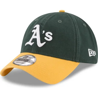 Grøn og gul justerbar buet kasket 9TWENTY Core Classic fra Oakland Athletics MLB fra New Era