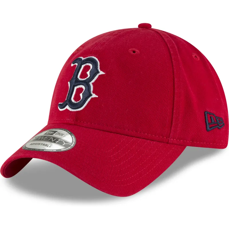 rod-justerbar-kurvet-kasket-med-marineblat-logo-9twenty-core-classic-fra-boston-red-sox-mlb-fra-new-era