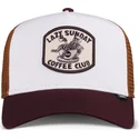 hvid-brun-og-bordeaux-coffee-club-hft-trucker-kasket-fra-djinns