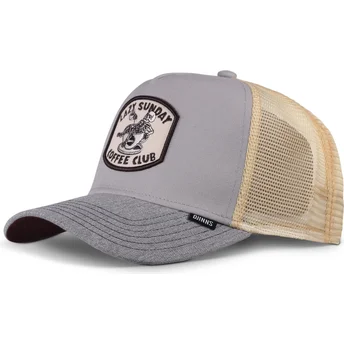 Grå og beige trucker-kasket Coffee Club HFT fra Djinns
