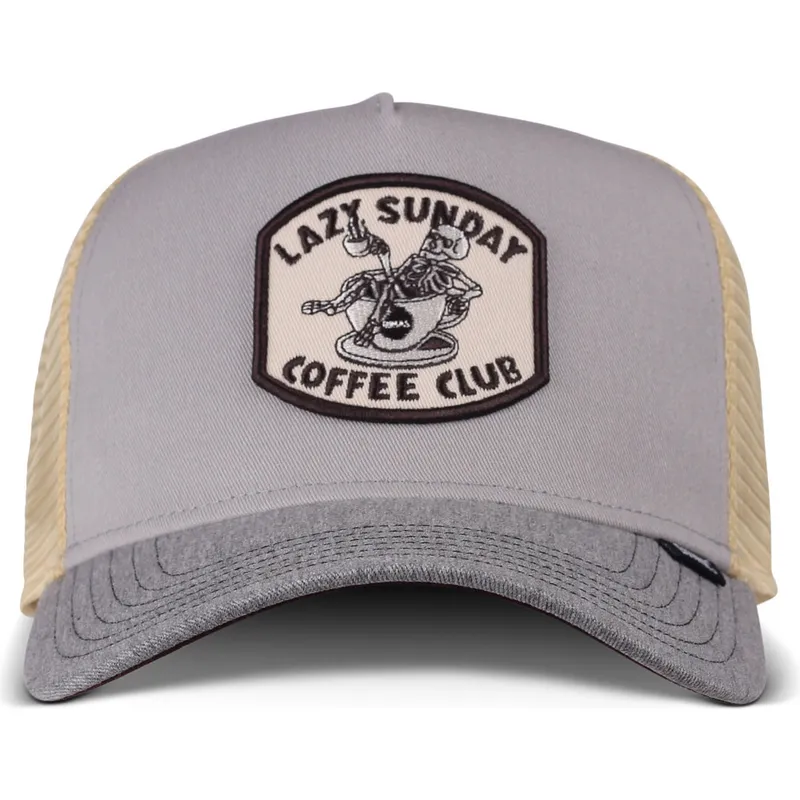 gra-og-beige-trucker-kasket-coffee-club-hft-fra-djinns